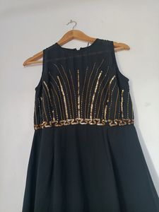 Black Dress With Gold Work