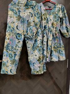 Floral Print Top and Pants Set