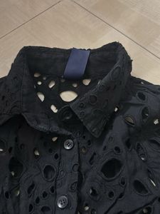 Black Eyelet Shirt