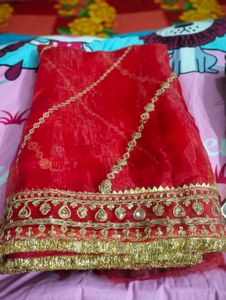 Red and Gold Dupatta