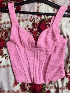 Pink Corset Crop Top