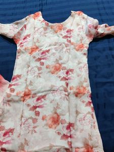 Pink Colour 3 Pc Kurta Set