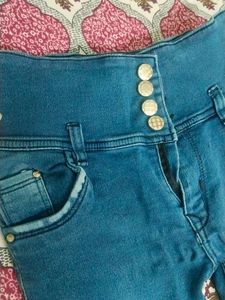 Blue High-Waisted Jeans