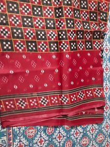Red Patterned sambalpuri Saree