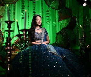 Mirror Work Heavy Flair Lehnga