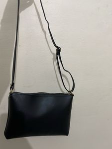 Black Crossbody Bag with Charming Bracelet