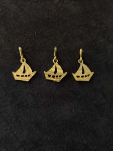 Gold Sailboat Charm Pendants (Set of 3)