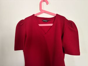 Red Puff Sleeve Top