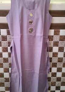 Lavender Kurta with Mirror Work
