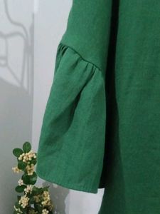 V Neck Dark Green Top