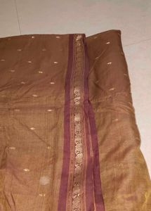Elegant Brown Striped Saree