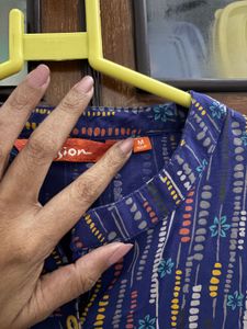 Stylish Blue Printed Tunic Kurta Top