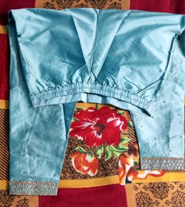 Zari Work Kurta Pant Set For Girls