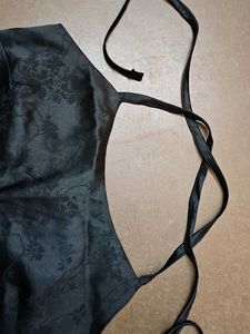 Black Floral Halter Top