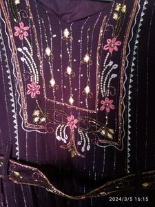 Dark Purple 💜 Long Gown With Belt