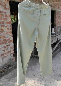 H&amp;M Sage Green Linen Blend Pants