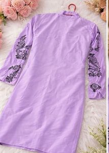 Lilac Embroidered Kurti Dress