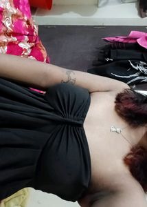Black Tube Top Sleveless Party Wear