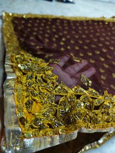 Coffee Colour Aari Tari Work Saree Available 🔥