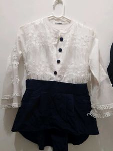 White Peplum Top