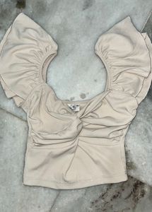 Cute Beige Crop Top