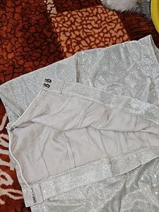 SilverrMetallic Lurex Fabric With Glitter