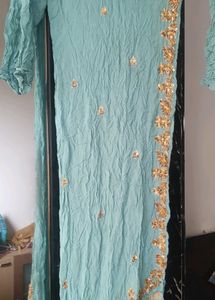 Aqua Kurta Set Three Piece Need Iron