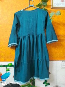 Teal Embroidered Dress