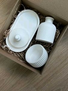White Ceramic Vase Set