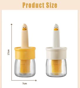 Cute Glass Oil Can With Brush + Free Pouch