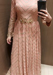 SALE!!Pastel Peach Heavy Sequinns Gown ❤️