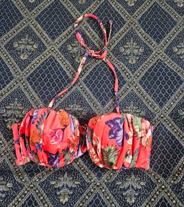 Floral Halter Bikini Top