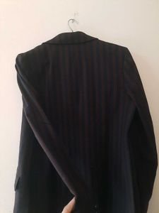 Double Breasted Blazer H&amp;M Blue and brown stripes