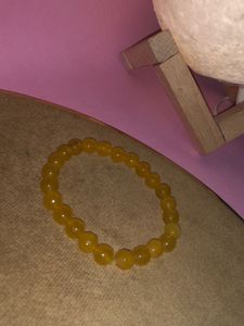 Real Crystal Yellow Jade Beaded Bracelet