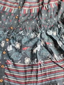 Bombay Paisley Navy Blue Tiered Dress