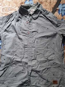 Men's Grey Button Down Shirt
