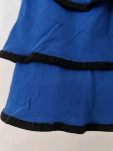 Blue Tiered Mini Skirt