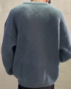 Unisex Sea Green Knitted Baggy Sweatshirt