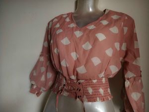 🎊Buy 1, Get 1 Free🎁Pink Polka Dot Crop Top