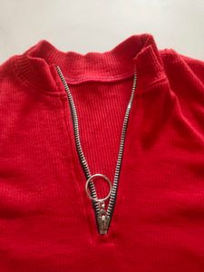 Red Sleeveless Top Stretchable