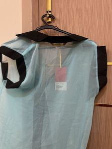Chic Blue Sheer Top