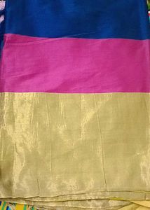 Elegant Blue &amp; Gold Saree