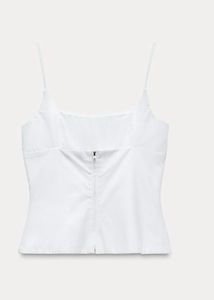 ZARA White Embellished Cami Top
