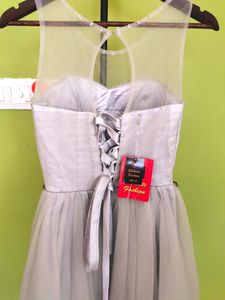 Flared Net Party Wear Dress/New With Tag