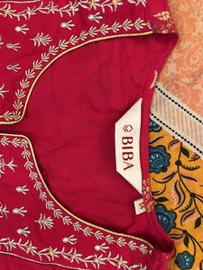 Rani Pink BIBA Kurti Only