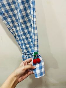 Gingham Frill Trendy Pant