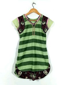 Green Striped Kurta (Women)