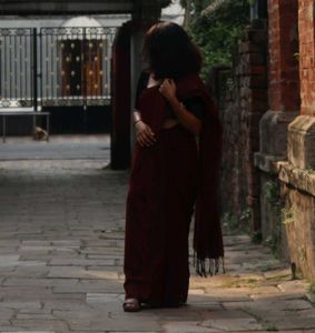 A Deep Red Cotton Saree