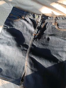 Denim Polo Mini Skirt