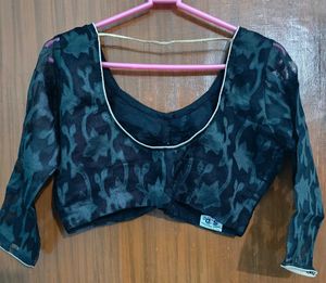 Black Brocade Blouse